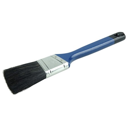 Weiler 1-1/2" Angled Sash Brush, Bristle, 2-1/4" Trim Len, Blue Foam Handle 40041